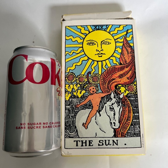 Vintage The Rider Waite Giant Tarot Card 78 Deck 1971 Original The Sun 7" x  4" - Picture 2 of 7